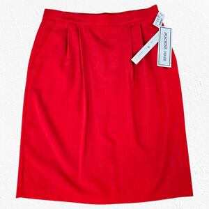 90s Vintage Classic Red Pleated Front Officewear Sag Harbor Career Skirt Size 14